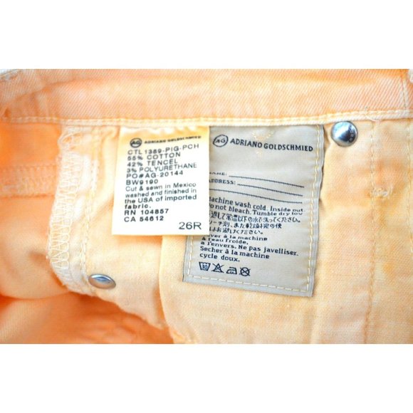 ADRIANO GOLDSCHMIED Women's The Legging Ankle‎ Super Skinny Jeans SIZE 26R Peach - Picture 9 of 10